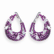 Обеци капки с циркони